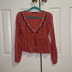Long sleeve boho style top